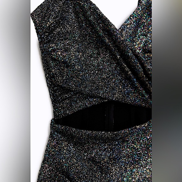 ZARA Metallic Cut Out Dress - Picture 6 of 10